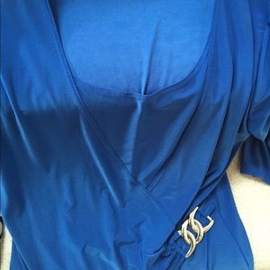 Faux wrap top stretchy buckle hardware 1X size